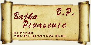 Bajko Pivašević vizit kartica